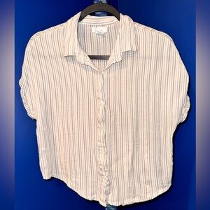 Japan- Women’s Cream Striped Button down Size Medium